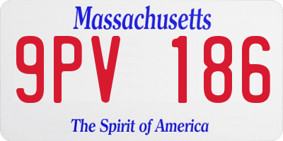 MA license plate 9PV186