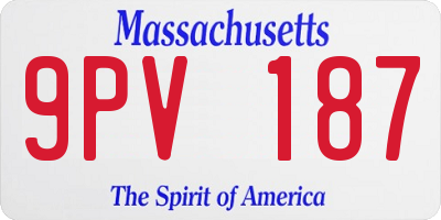 MA license plate 9PV187