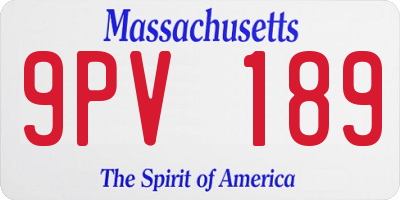 MA license plate 9PV189