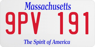 MA license plate 9PV191
