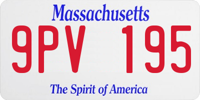 MA license plate 9PV195