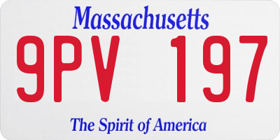 MA license plate 9PV197