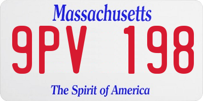 MA license plate 9PV198
