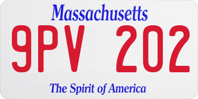 MA license plate 9PV202