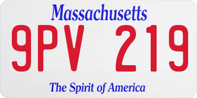 MA license plate 9PV219