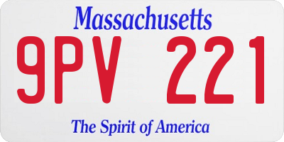 MA license plate 9PV221