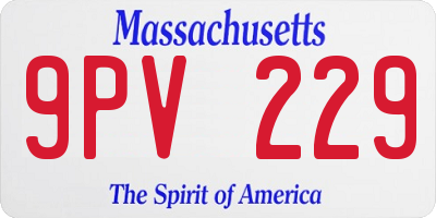 MA license plate 9PV229