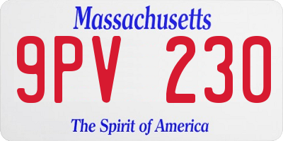MA license plate 9PV230