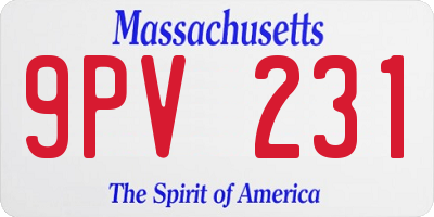 MA license plate 9PV231