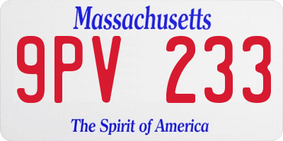 MA license plate 9PV233