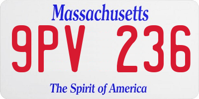 MA license plate 9PV236