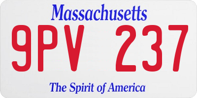 MA license plate 9PV237