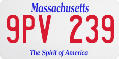 MA license plate 9PV239