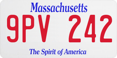 MA license plate 9PV242