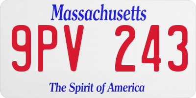 MA license plate 9PV243