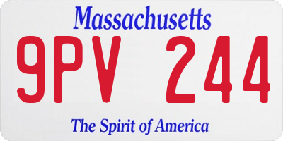 MA license plate 9PV244
