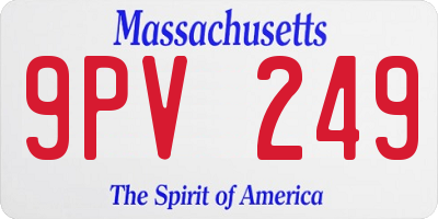 MA license plate 9PV249
