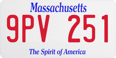 MA license plate 9PV251