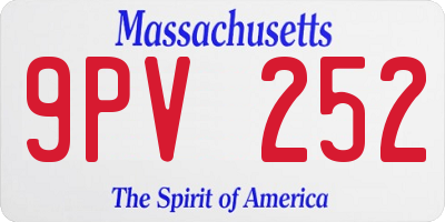 MA license plate 9PV252