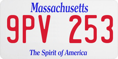 MA license plate 9PV253