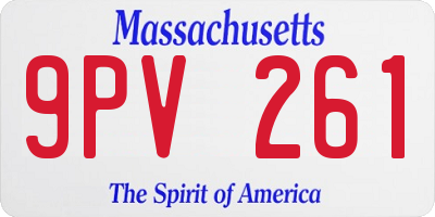 MA license plate 9PV261