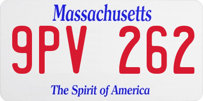 MA license plate 9PV262