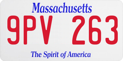 MA license plate 9PV263