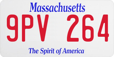 MA license plate 9PV264