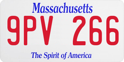 MA license plate 9PV266