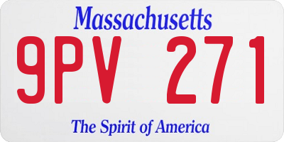 MA license plate 9PV271