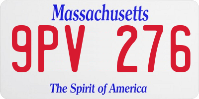 MA license plate 9PV276