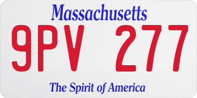 MA license plate 9PV277