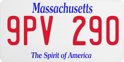 MA license plate 9PV290