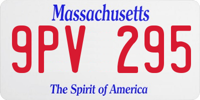 MA license plate 9PV295