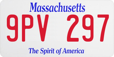 MA license plate 9PV297