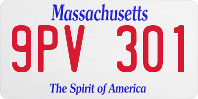 MA license plate 9PV301
