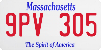 MA license plate 9PV305