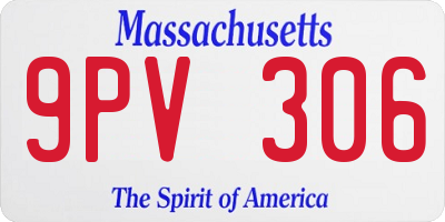 MA license plate 9PV306