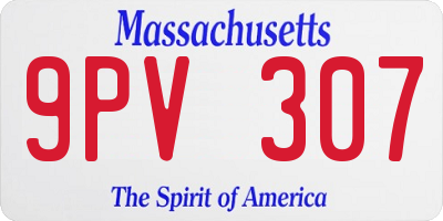 MA license plate 9PV307
