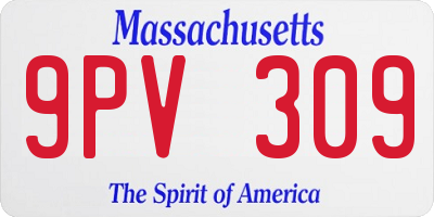 MA license plate 9PV309