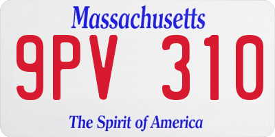MA license plate 9PV310