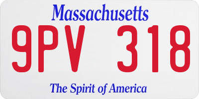 MA license plate 9PV318