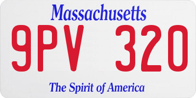MA license plate 9PV320