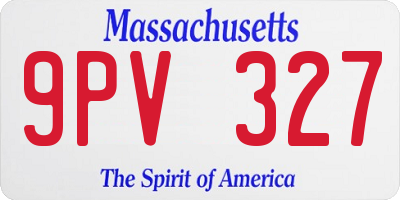 MA license plate 9PV327