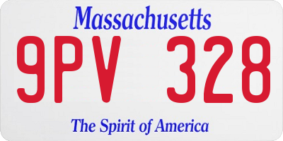 MA license plate 9PV328