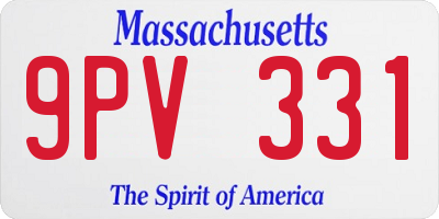 MA license plate 9PV331