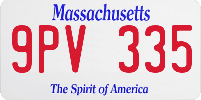 MA license plate 9PV335