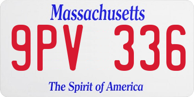 MA license plate 9PV336