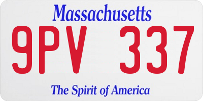 MA license plate 9PV337