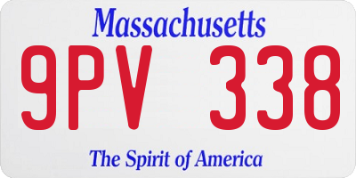 MA license plate 9PV338